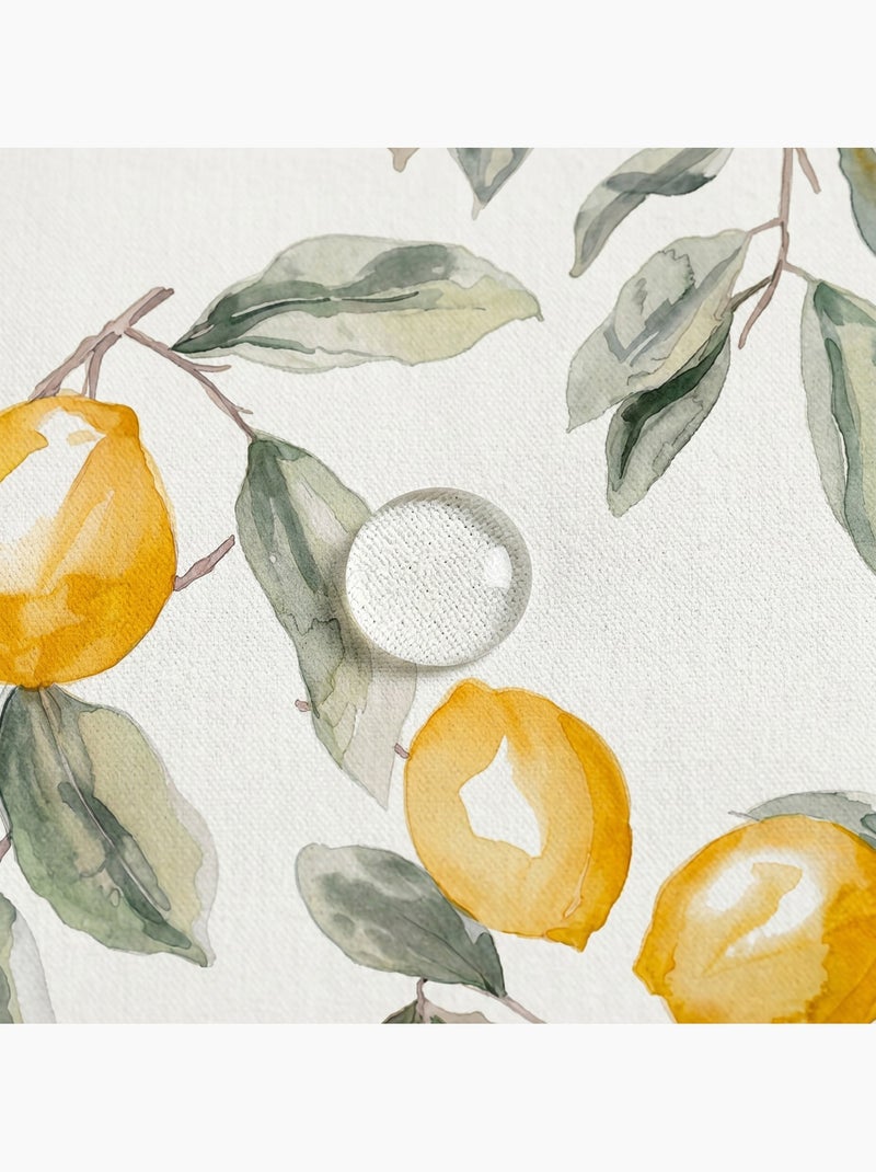 Vlekbestendig tafelkleed met mediterrane citroenprint - Gamusi. Groen/Geel - Kiabi