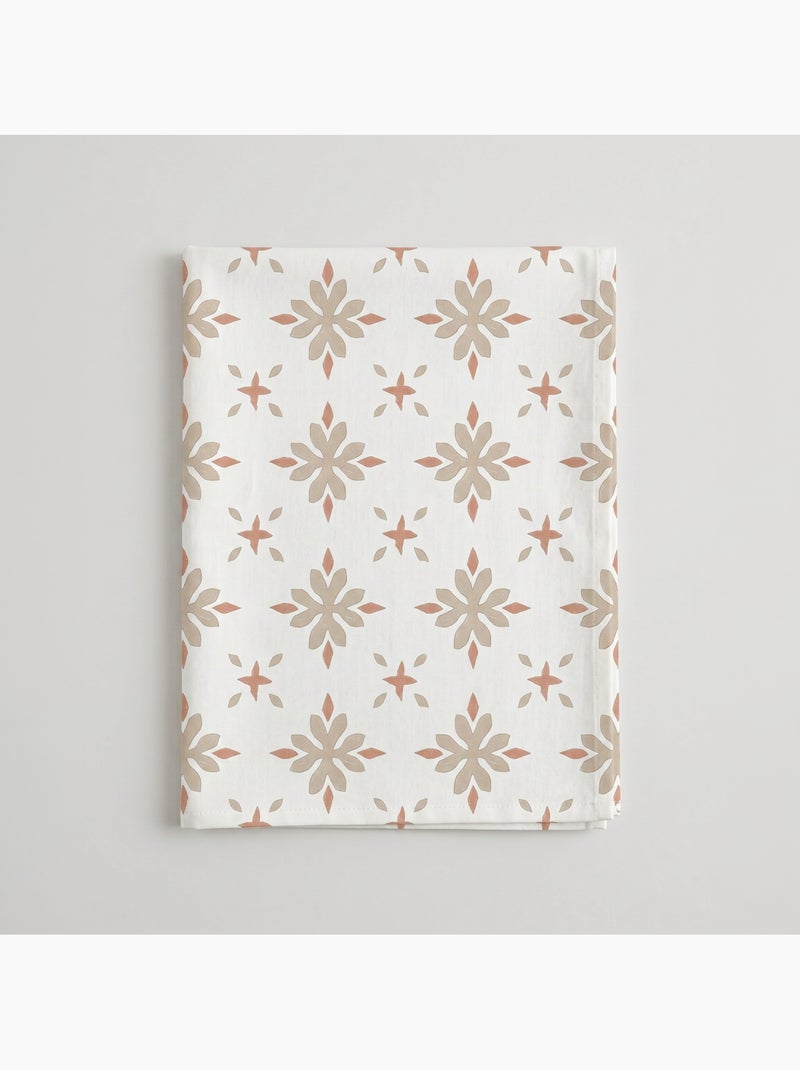 Vlekbestendig tafelkleed met mediterrane geometrische bloemenprint - Gamusi. Baksteen - Kiabi