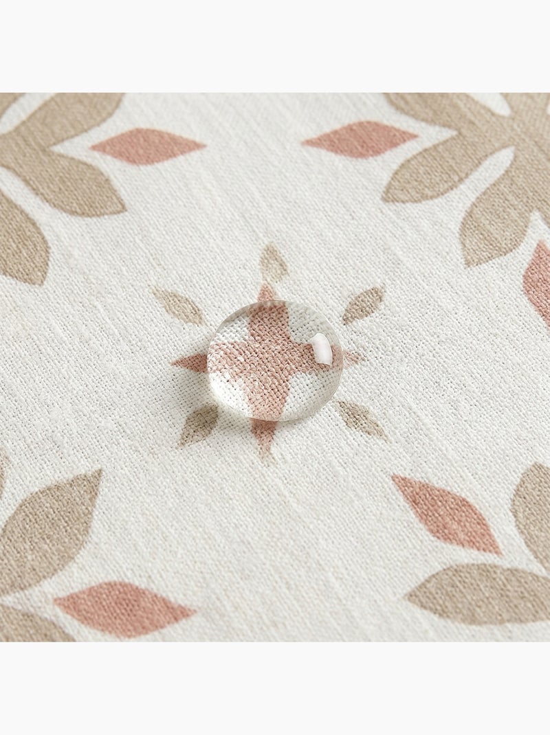 Vlekbestendig tafelkleed met mediterrane geometrische bloemenprint - Gamusi. Baksteen - Kiabi