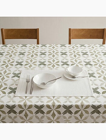 Vlekbestendig tafelkleed met mediterrane geometrische print - Gamusi.
