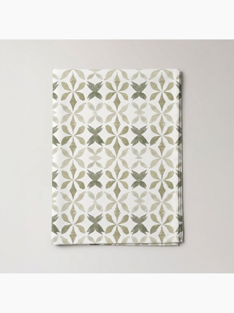 Vlekbestendig tafelkleed met mediterrane geometrische print - Gamusi. Groen - Kiabi