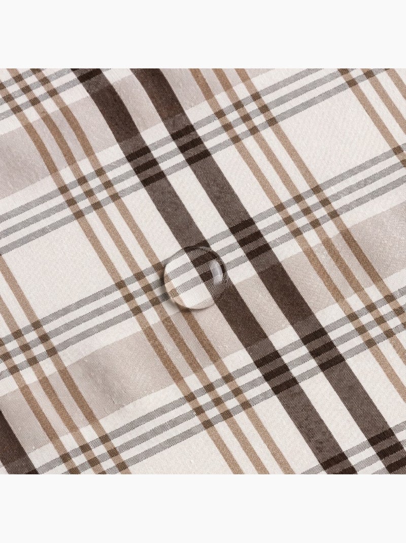 Vlekbestendig tafelkleed met tartandessin, natuurlijke touch en valling - Gamusi. Chocoladebruin - Kiabi