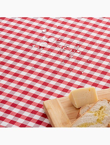 Vlekbestendig tafelkleed met vichy-ruit, geweven stof en textielgevoel - gamusi.