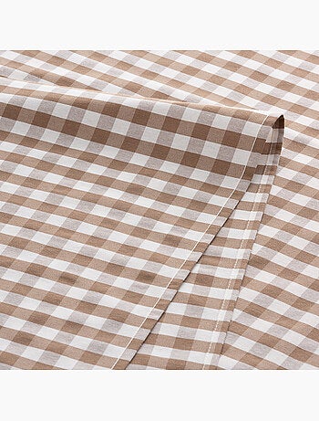 Vlekbestendig tafelkleed met vichy-ruit, geweven stof en textielgevoel - gamusi.
