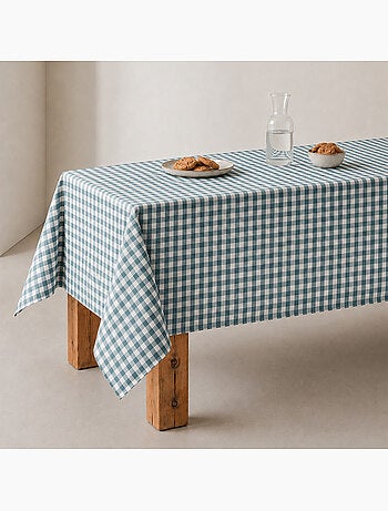 Vlekbestendig tafelkleed met vichy-ruit, geweven stof en textielgevoel - gamusi.