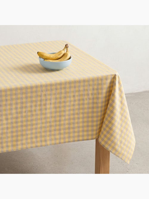 Vlekbestendig tafelkleed met Vichy-ruit van geweven katoen-linnenmix, natuurlijke touch - Gamusi. - Kiabi Vlekbestendig tafelkleed met Vichy-ruit van geweven katoen-linnenmix, natuurlijke touch - Gamusi. - Kiabi