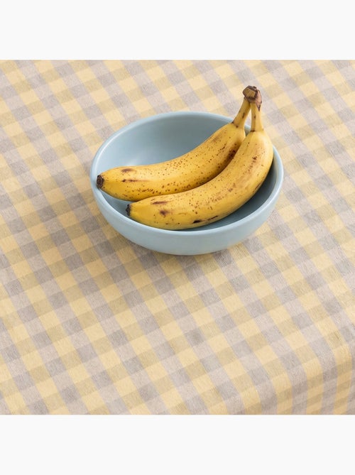 Vlekbestendig tafelkleed met Vichy-ruit van geweven katoen-linnenmix, natuurlijke touch - Gamusi. - Kiabi Vlekbestendig tafelkleed met Vichy-ruit van geweven katoen-linnenmix, natuurlijke touch - Gamusi. - Kiabi