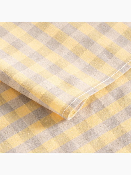 Vlekbestendig tafelkleed met Vichy-ruit van geweven katoen-linnenmix, natuurlijke touch - Gamusi. - Kiabi Vlekbestendig tafelkleed met Vichy-ruit van geweven katoen-linnenmix, natuurlijke touch - Gamusi. - Kiabi