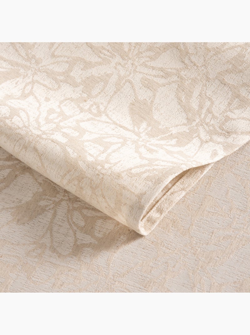 Vlekbestendig tafelkleed van getextureerde stof met bloemendessin - Gamusi. Beige - Kiabi