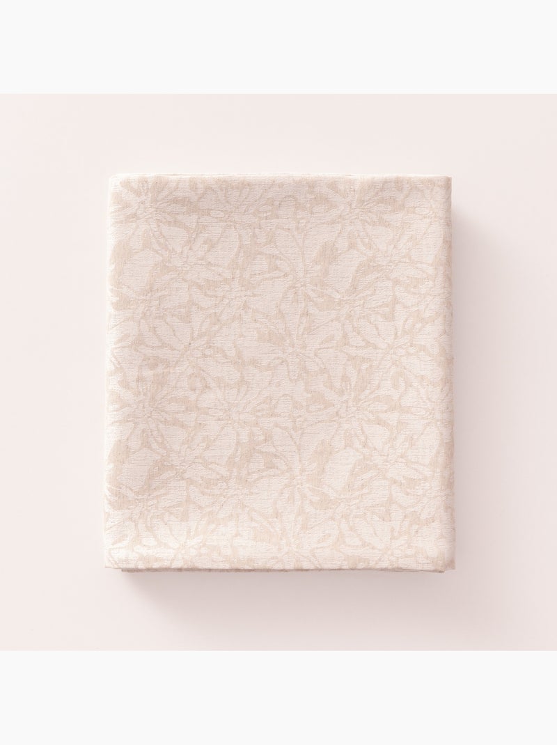 Vlekbestendig tafelkleed van getextureerde stof met bloemendessin - Gamusi. Beige - Kiabi