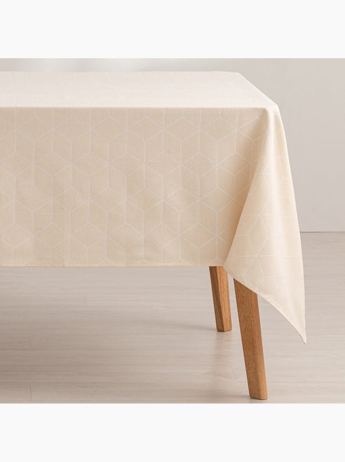 Vlekbestendig tafelkleed van getextureerde stof met geometrisch dessin - Gamusi. - Kiabi Vlekbestendig tafelkleed van getextureerde stof met geometrisch dessin - Gamusi. - Kiabi