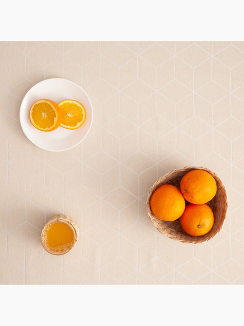 Vlekbestendig tafelkleed van getextureerde stof met geometrisch dessin - Gamusi. - Kiabi Vlekbestendig tafelkleed van getextureerde stof met geometrisch dessin - Gamusi. - Kiabi