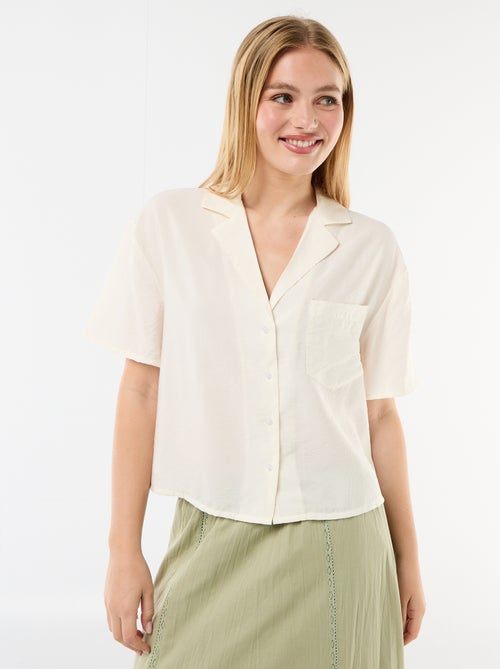 Vloeiende blouse met korte mouwen - Kiabi