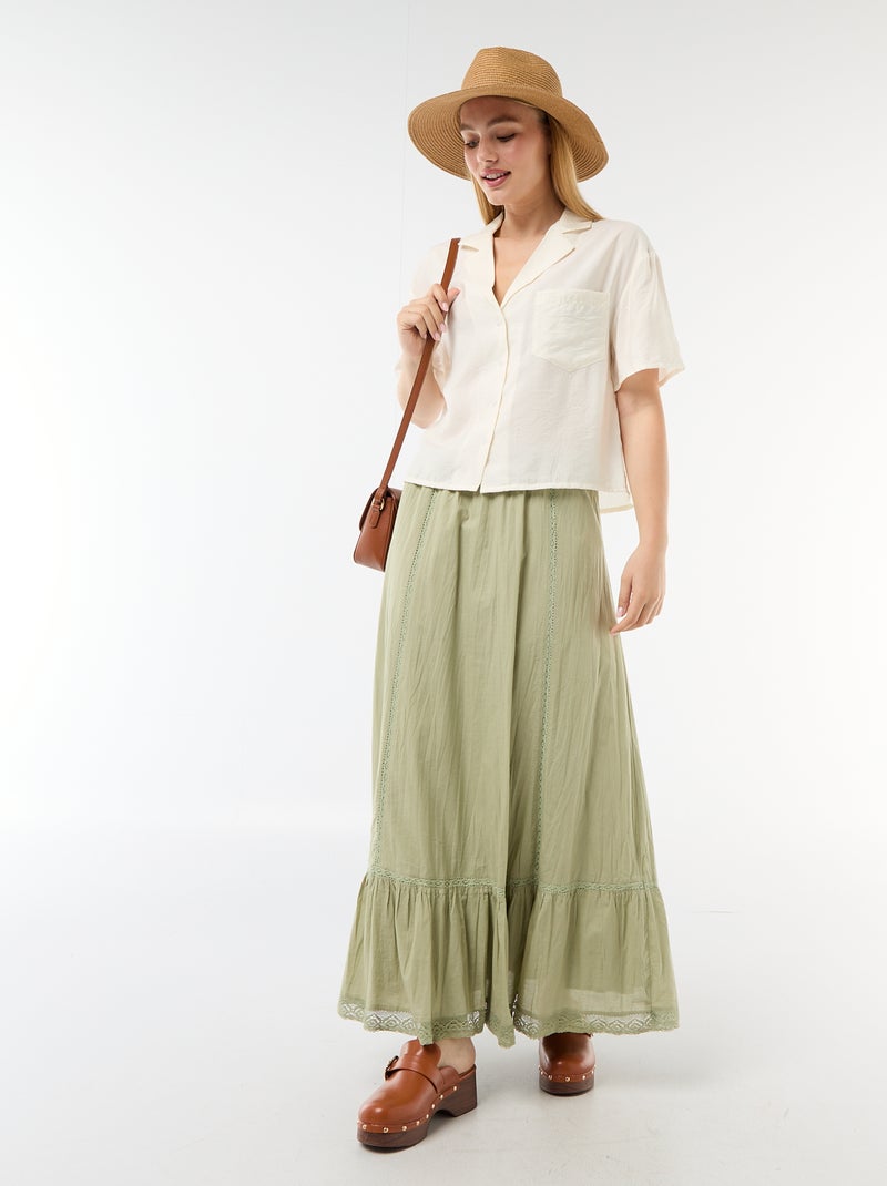 Vloeiende blouse met korte mouwen Wit - Kiabi