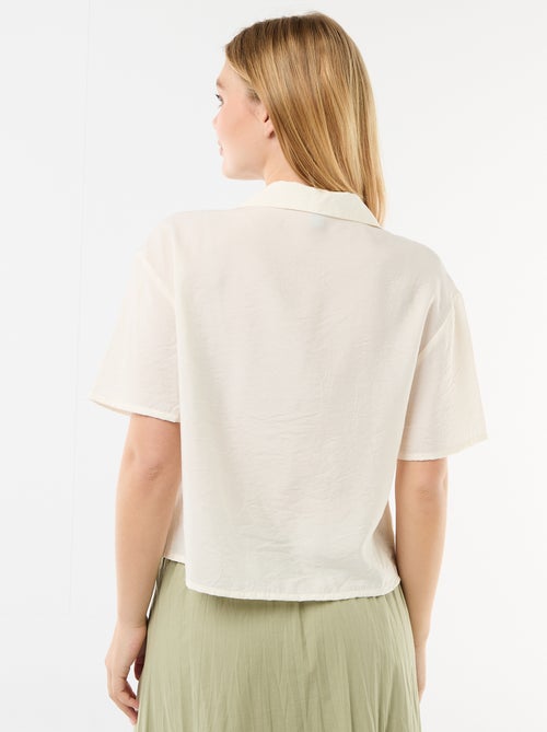 Vloeiende blouse met korte mouwen - Kiabi
