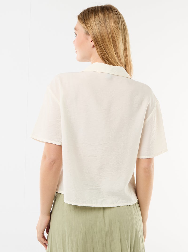 Vloeiende blouse met korte mouwen Wit - Kiabi