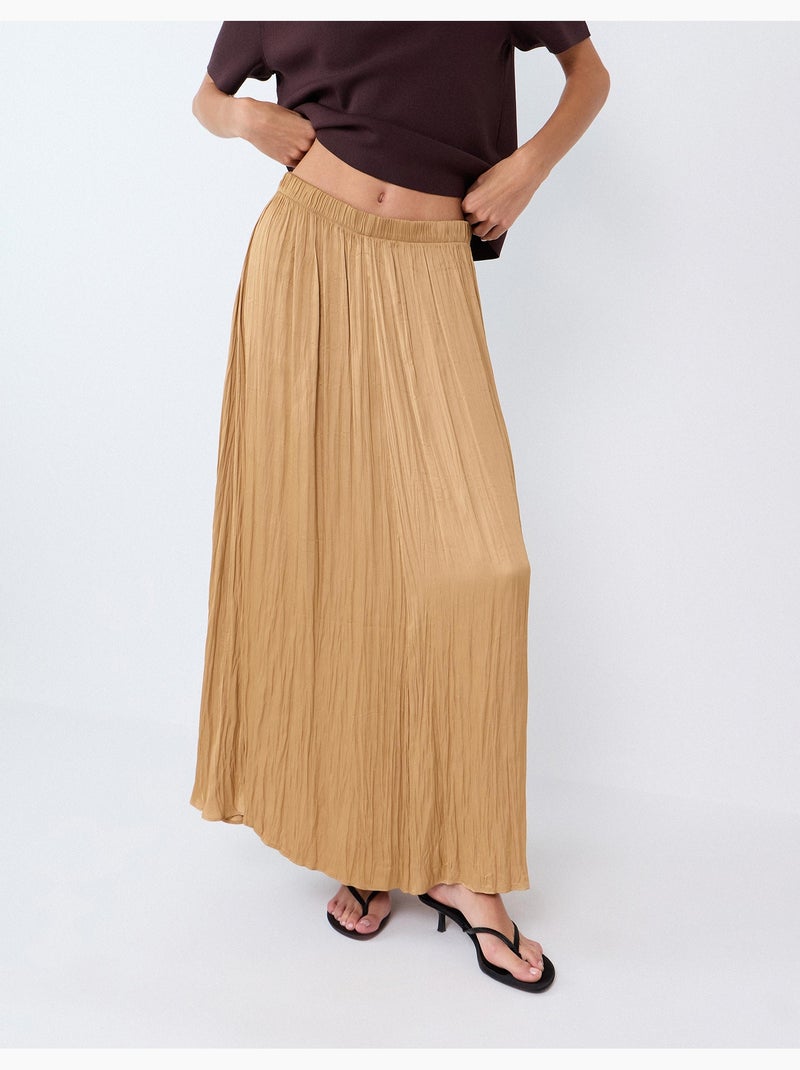 Vloeiende midi-rok, mo fashion Beige - Kiabi