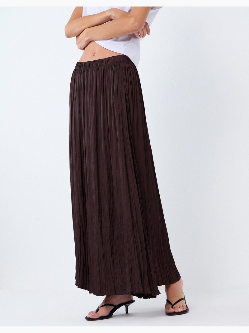 Vloeiende midi-rok, mo fashion Bruin - Kiabi