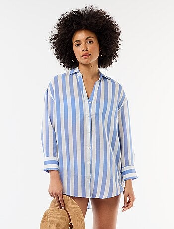 Vloeiende strandblouse met print
