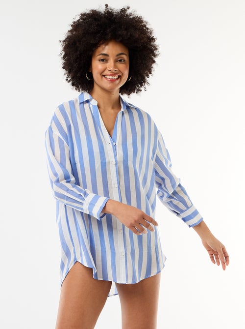 Vloeiende strandblouse met print - Kiabi