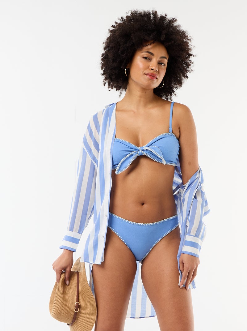 Vloeiende strandblouse met print Blauw - Kiabi