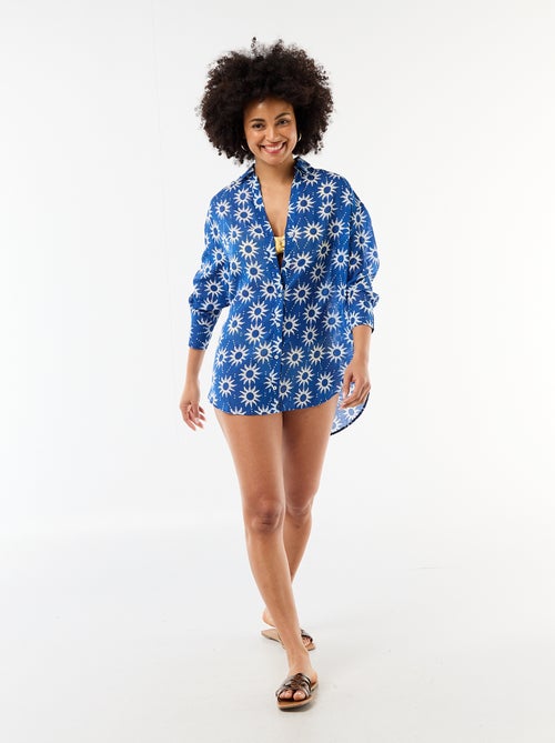 Vloeiende strandblouse met print - Kiabi