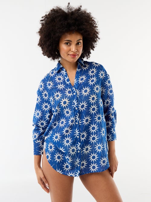 Vloeiende strandblouse met print - Kiabi
