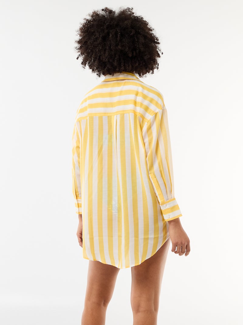 Vloeiende strandblouse met print Geel - Kiabi