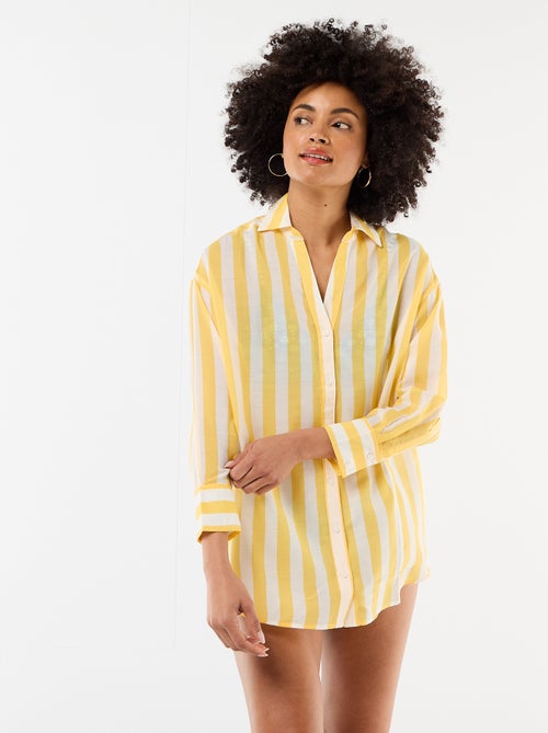 Vloeiende strandblouse met print - Kiabi