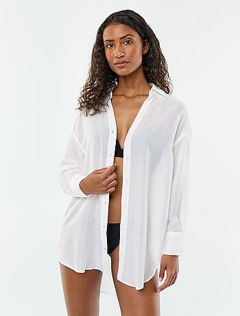 Vloeiende strandblouse met print