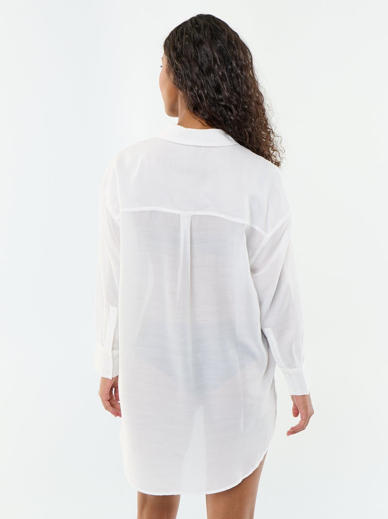 Vloeiende strandblouse met print Wit - Kiabi