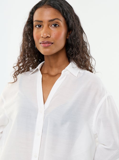 Vloeiende strandblouse met print - Kiabi