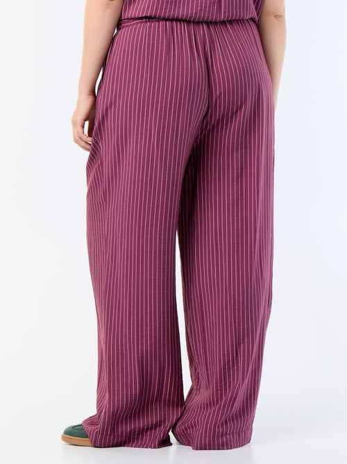 Vloeiende wijde viscose broek - Kiabi