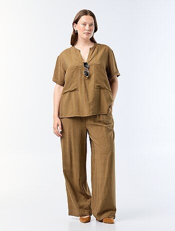 Vloeiende wijde viscose broek