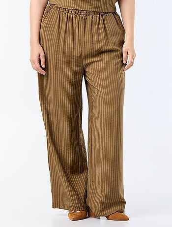 Vloeiende wijde viscose broek