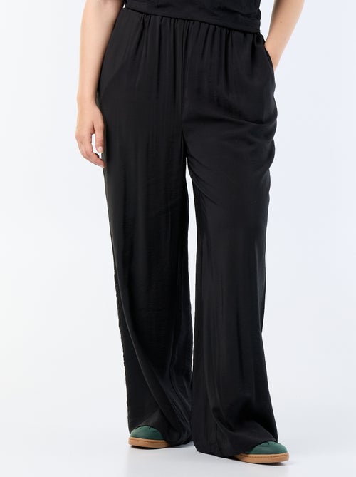Vloeiende wijde viscose broek - Kiabi