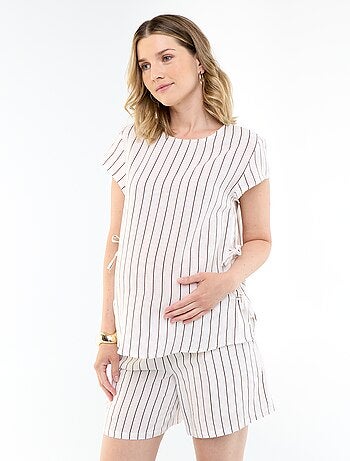Voedingsblouse van linnenmix