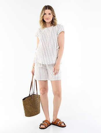 Voedingsblouse van linnenmix