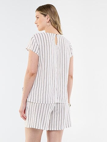 Voedingsblouse van linnenmix