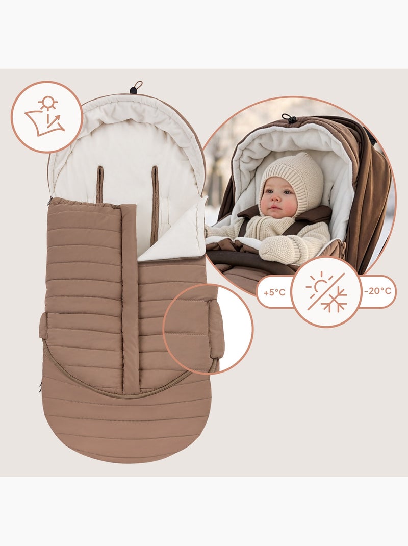 Voetenzak voor kinderwagen LIONELO Oli – Universeel – Waterdicht – +5 tot –20 °C – UV-filter Beige - Kiabi