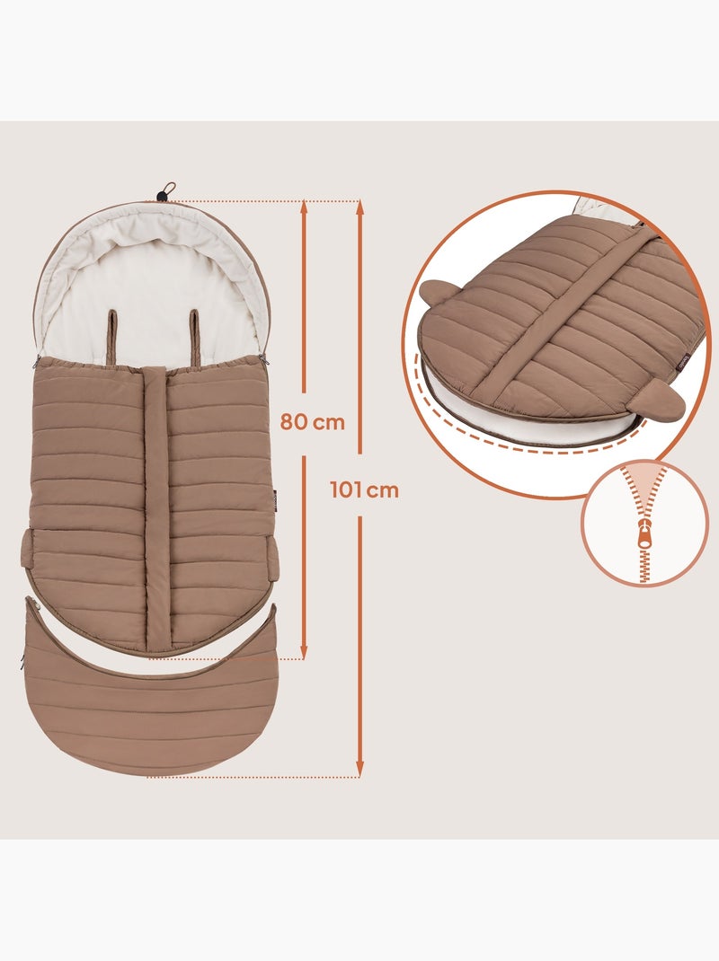 Voetenzak voor kinderwagen LIONELO Oli – Universeel – Waterdicht – +5 tot –20 °C – UV-filter Beige - Kiabi
