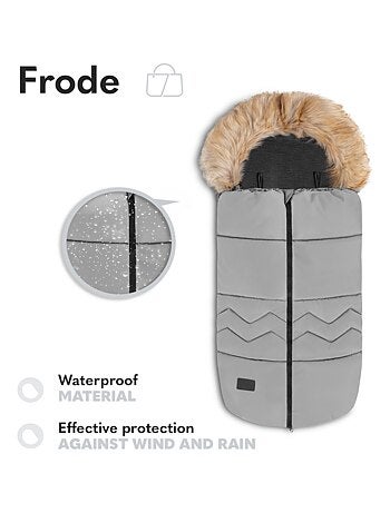 Voetenzak voor wandelwagen LIONELO Frode - Universeel - Afneembaar bontkraagje - Waterdicht