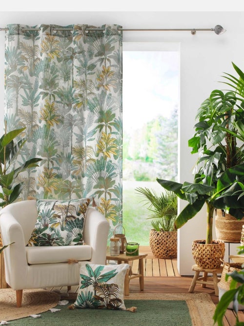 Voilage  - effet lin jungle - Kiabi
