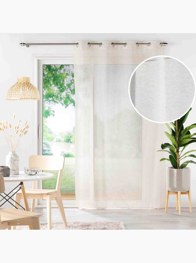 Voilage  - effet lin tissé Beige clair - Kiabi