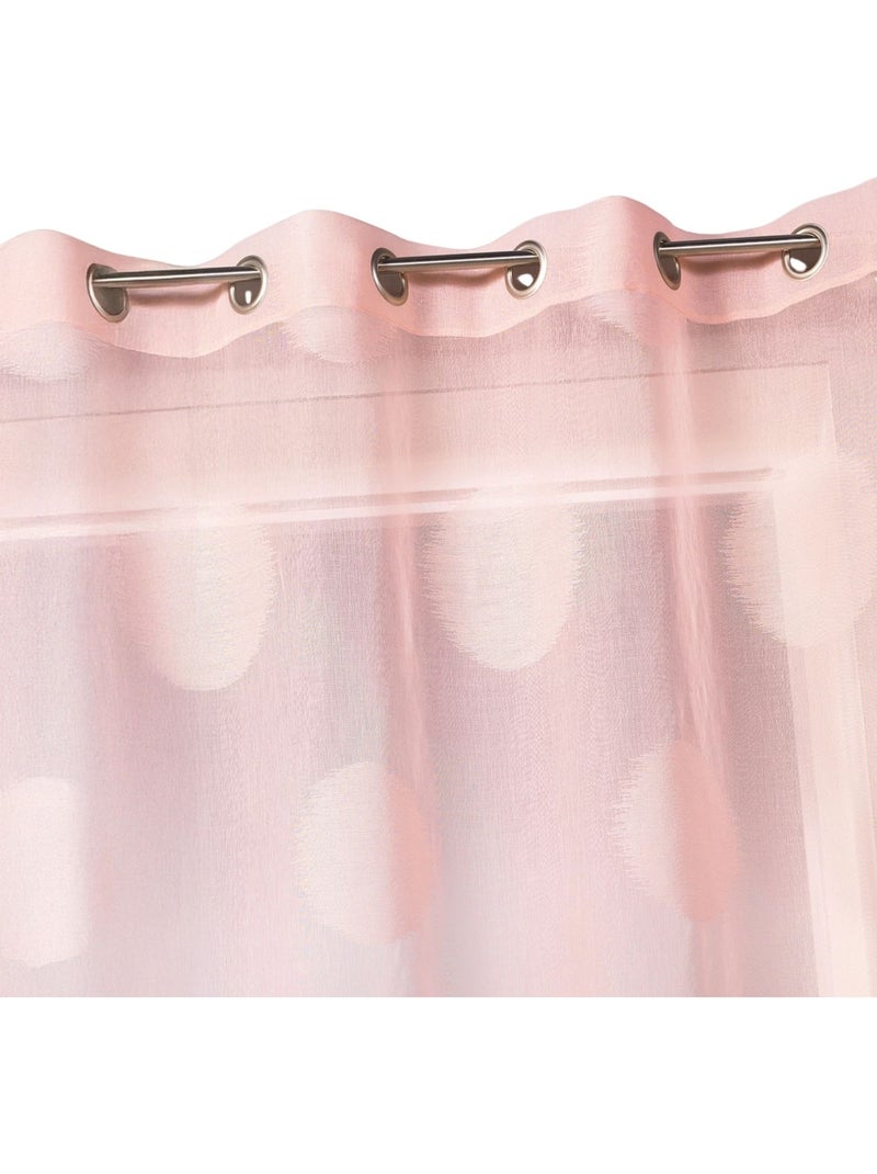 Voilage à gros pois ton sur ton Rose pastel - Kiabi