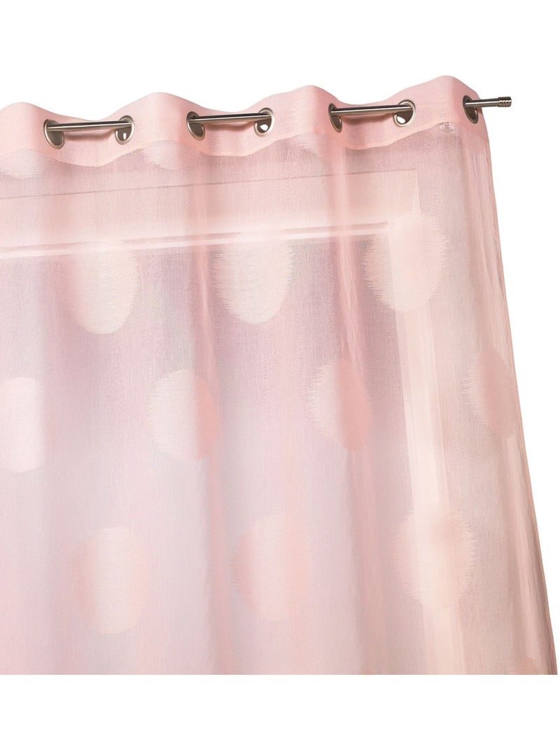 Voilage à gros pois ton sur ton Rose pastel - Kiabi