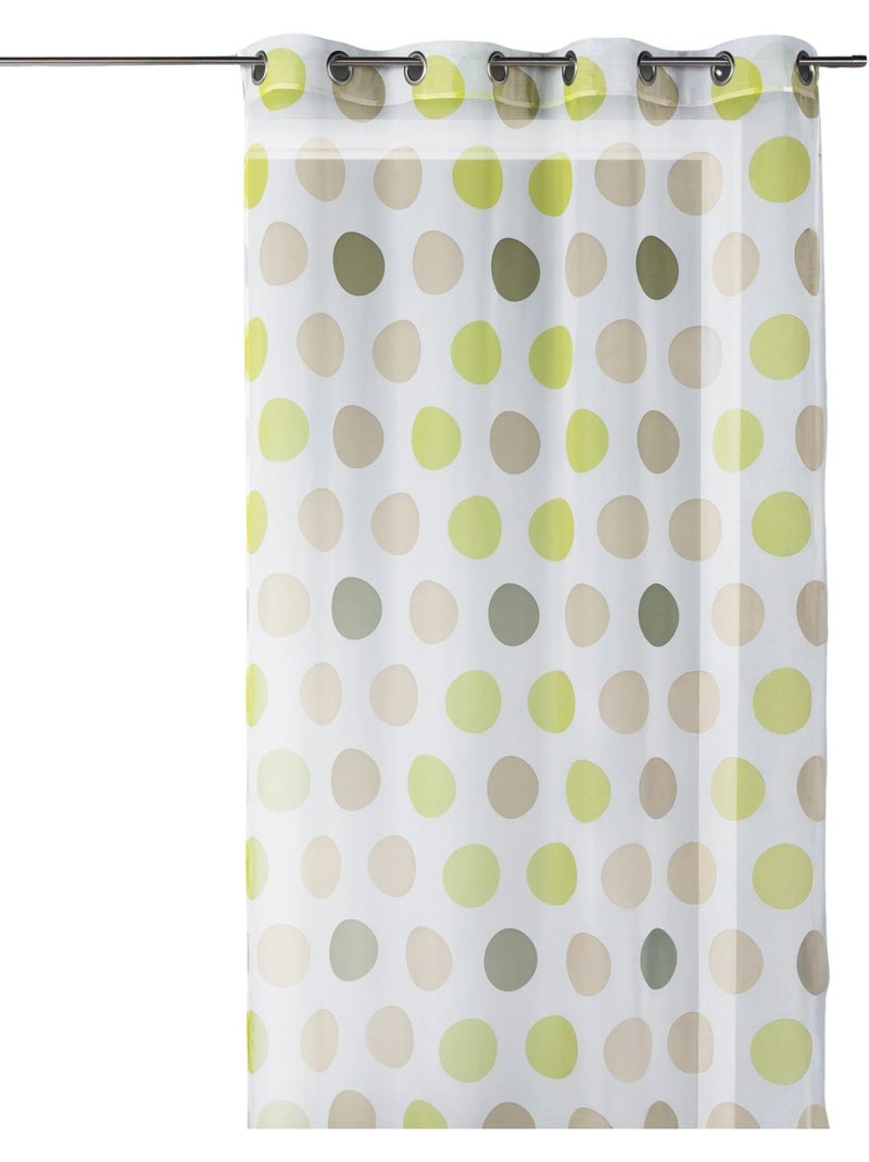 Voilage à motif de gros pois verts Vert - Kiabi