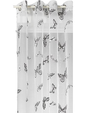 Voilage à œillets à motif papillons