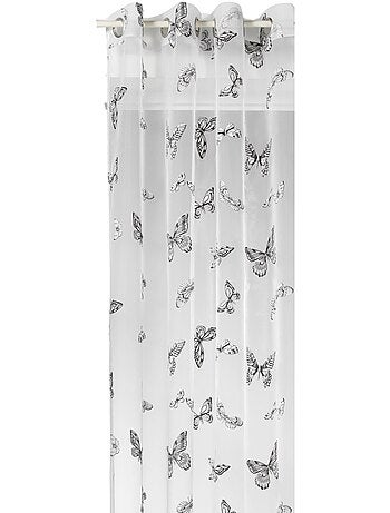 Voilage à œillets à motif papillons