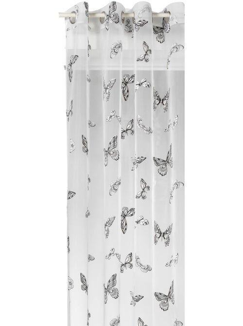 Voilage à œillets à motif papillons - Kiabi